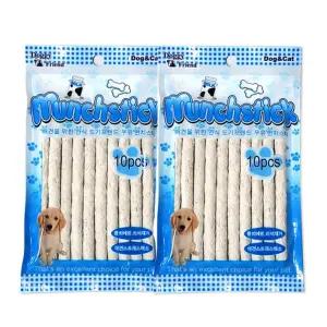 강아지 우육피 우유 먼치껌 스틱 10개입 2P 치석제거 반려견먼치스틱