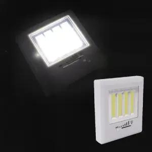 코드없는 비상등 밝기 조절 일자 디머 4구 벽면등/무드 등 가정용 실내 부착식 스위치 간이 건전지 LED