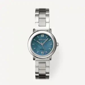 RUMTTON 원형 블루 자개 실버 메탈 손목 시계 마레 5007739842 3039320