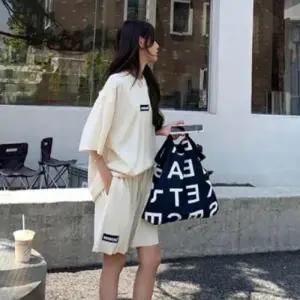 라운드넥 밴딩 반바지 상하의세트 골지 여름 반팔