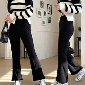 여성 라인 팬츠 편안한 포인트 핀턱 밴딩 부츠컷