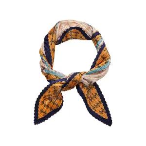 [크로커다일레이디]크로커다일레이디 로고패턴 디자인 플리츠 실크 쁘띠 스카프_CLESF1101