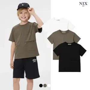 [NIXKIDS]유니) PQ-제원단 절개 싱글 포켓 티셔츠 (기본핏)(FKQMCTR752P)