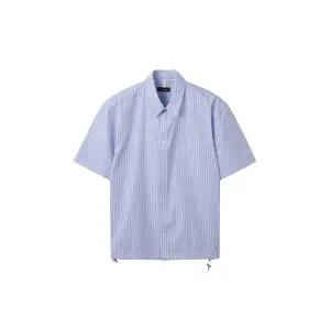 [커스텀멜로우](강남점) 블루 2컬러 디테일 하프 셔츠 (스트라이프) CWSAM25306BUX