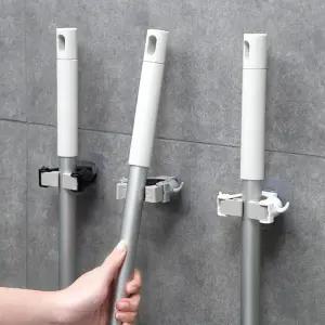 원터치 밀대걸이 빗자루걸이 막대걸레 거치대 청소도구정리 부착식홀더 봉걸이후크1