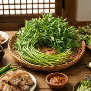 청도 제철 미나리 향긋한 생미나리 삼겹살 특품 200g