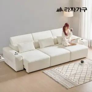 라자가구 노바 제로월 모션 무빙 슬라이딩 리클라이너 패브릭 거실 소파_3인/4인
