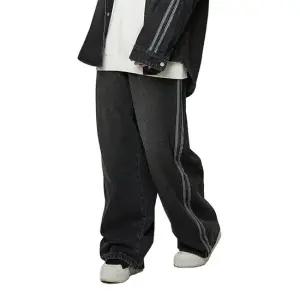 [소이] 여자 봄신상 2선오버와이드블랙진(26S1257)