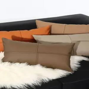 등쿠션 가죽 쇼파 카멜 소파쿠션 필로우