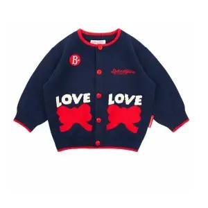 [롯데백화점]베베드피노 러브 리본 베이비 스웨터 가디건 BP51KC112