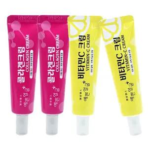 웰빙헬스 예쁜얼굴 콜라겐 크림 25g x2개 + 비타민C 크림 25gx 2개 SET