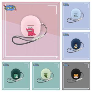 Google Pixel Buds 2a 케이스 큐트 핑크 공룡 패턴 무선 블루투스 이어 버드 소프트 커버 쉘 슬리브 스트랩