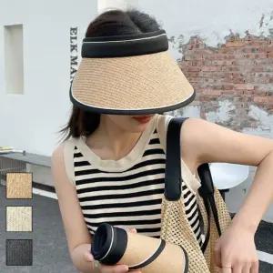여성 햇빛 차단 휴가 라탄 여름 돌돌이 썬캡 모자