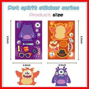8/16/24Pcs 작은 괴물 퍼즐 스티커 DIY 전화 노트북 수하물 스케이트 보드 낙서 데칼에 대 한 얼굴 만화 장