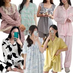 [최다보유/봄신상]긴팔 반팔잠옷 158종모음 여름 빅사이즈 원피스 캡내장 커플 나시 이너웨어 뜨왈