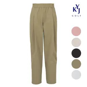 김영주골프 봄여름 핀턱 배기핏 스판 팬츠 풀밴딩 데일리 여성 바지 DQSLSL12