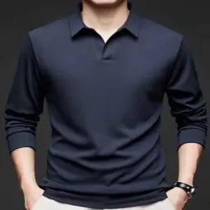 남자 봄 가을 베이직 오픈카라티 정장티 오픈 카라 레이어드 긴팔 티셔츠 데일리 출근룩