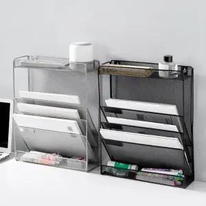 책상 파티션걸이 철재3단 서류보관 선반 문구용품 공책꽂이 파일분류함 데스크정리