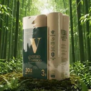 베라 4ZERO 무해력 뱀부 3겹엠보싱 30M 30롤 X1팩 대나무 화장지