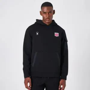 [롯데백화점]스파이더 남성 라드패드 와펜 후드 티셔츠 SPKPCNHD301MBLK