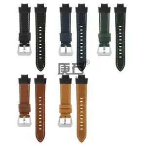 호환  카시오 MTG-B3000 MTG B3000 용 교체 소가죽 시계 밴드 스트랩