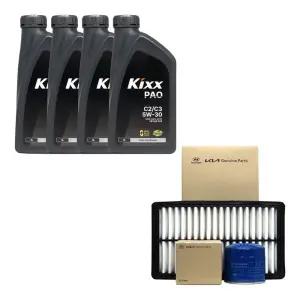 YF쏘나타 가솔린 엔진오일 킥스 파오 5W30 4리터 순정 오일필터 에어필터