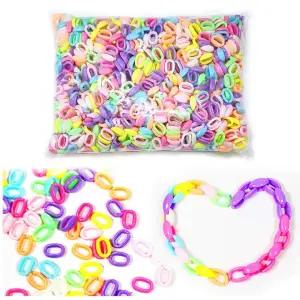 토이체인 팔찌만들기   플라스틱 연결고리링 공예 칼라 체인고리비즈