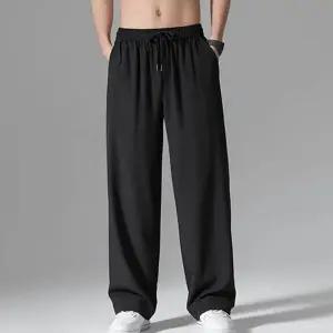 남성 세미 와이드 팬츠 루즈핏 캐주얼 데일리 남성 와이드 바지 여름 밴딩 스트레이트 트레이닝
