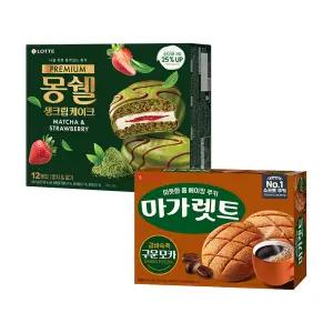 프리미엄 몽쉘 말차n딸기 444g x1개+마가렛트 구운모카 352g x1개