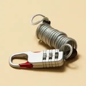 갤러리아 브라이튼 3다이얼 자물쇠 + 와이어 코일 세트 캐리어 도난방지 안