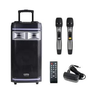 이동식 앰프 스피커 세트 마이크 무선 2개 포함 강의용 수업용 버스킹 야외 공연 행사용 / 캐리어 엠프 WISECR400P