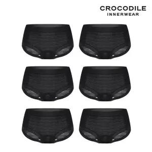 [하프클럽/크로커다일 이너웨어]에센셜 에어리 링클 팬티 6종 블랙 CDWPT6M35_6