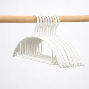 어깨뿔방지 깔끔 옷걸이 10개입 튼튼한 미끄럼방지 아이디어 멀티 걸이 2color