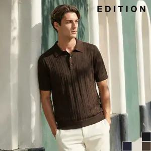 [에디션] 크로셰 짜임 반팔 카라 니트 (NEE2ET1906)