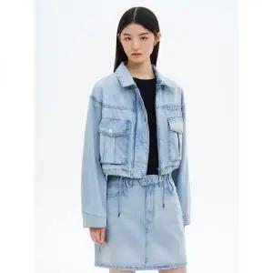 에잇세컨즈 데님 크롭 자켓 스카이 블루 417306