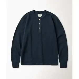 [5월 1일 배송] BRONSON Vintage Long Sleeve Henley Shirt Navy 반팔 289034
