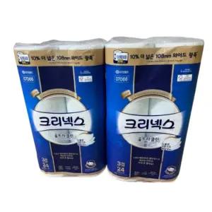 크리넥스 3겹 울트라클린 광폭108mm 롤화장지 33M x 24롤 x 2팩