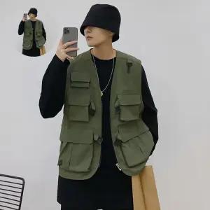 20대 학생 남자 캐주얼 아메카지룩 스트릿 조끼 포켓