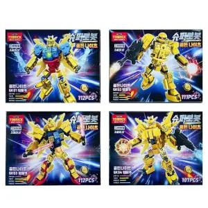 (4종 세트) 슈퍼 로봇 골든나이츠 블럭 (4종)/장난감/레고/미니/선물/대용량/어린이/블록/모음/조립/세트/