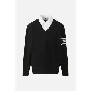 [PXG] 남성 카라 레이어드 스웨터 BLACK PKPPM410721