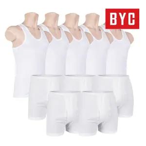BYC 순면 남성 흰색 런닝 사각팬티 10매 속옷세트