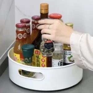 주방 냉장고 화장대 약통 수납함 화이트 회전 트레이 소형 사이즈 가성비 뛰어난 제품