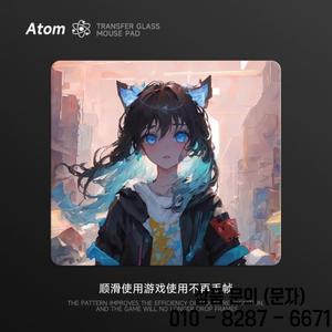 Atom 광전지 유리 마우스 패드 FPS Valorant CSGO 전자 스포츠 게임 맞춤형 데스크 홈 강화 업그레이드 부