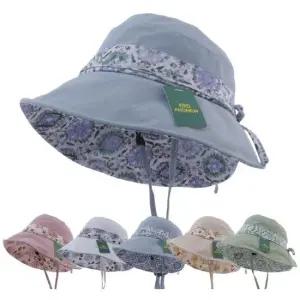 와이어챙 꽃띠 턱끈 벙거지 엄마 중년 여성 봄 여름 바캉스 등산 버킷햇 모자 AN-B47