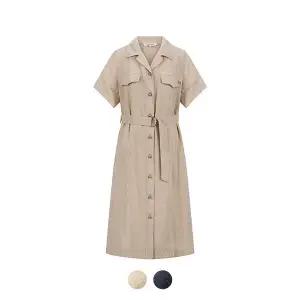 [꼼빠니아] 린넨 셔츠형 벨티드 원피스_CADU5-WOP120