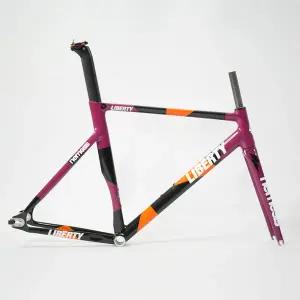 자전거프레임 고정 기어 자전거 프레임 700C 알루미늄 Fixie 카본 포크 트랙 싱글 스피드 바이크 52 cm 54c