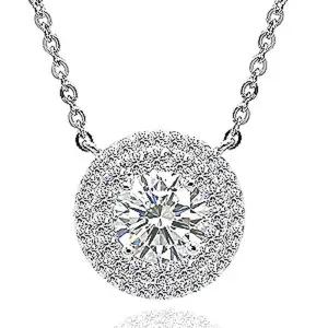 1캐럿 모이사나이트 다이아몬드 다이아 목걸이 프로포즈 더블헤일로