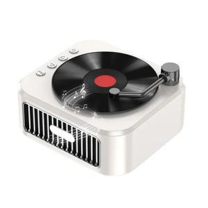 휴대용 미니 비닐 레코드 블루투스 스피커 USB 충전 카드  가능한베이스 캐논 레트로 블랙 사운드 케이스