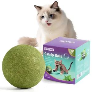 10cm 초대형 캣닢 볼 핥을 수 있는 천연 고양이와 새끼 고양이를 위한 실내외 놀이용 고양이