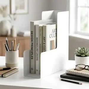 [타치] 심플 문서 파일 보관함 A4 서류 화일 꽂이 파일 정리함 화이트